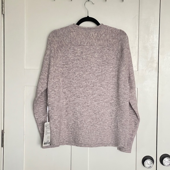 NWT Lululemon Boxy Cotton-Blend Sweater, Light Pink/Grey Heather, Medium - Picture 6 of 15
